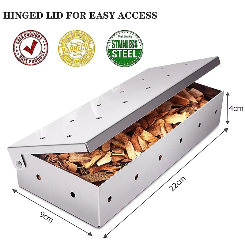 BBQ Smoker Box Stainless Steel - Smoker Box Wood Chip recension och pris