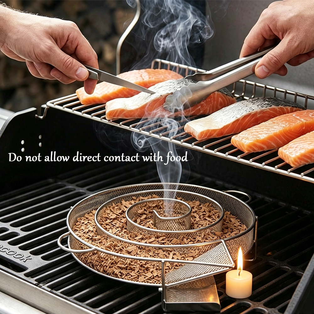 Round Stainless Steel Smoking  - Smoker Box Wood Chip recension och pris