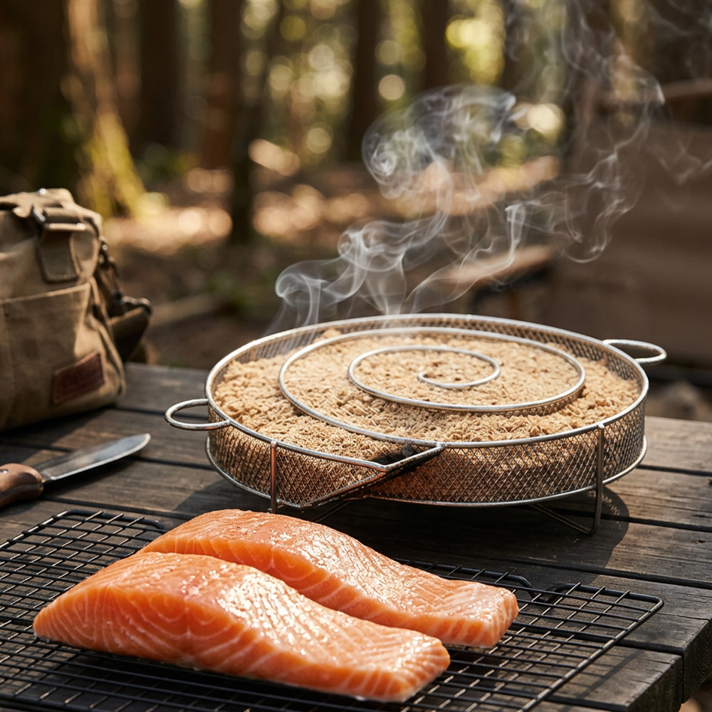 Round Stainless Steel Smoking  - Smoker Box Wood Chip recension och pris