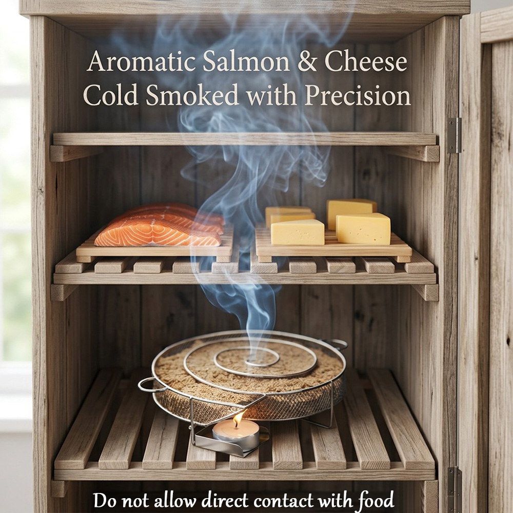 Round Stainless Steel Smoking  - Smoker Box Wood Chip recension och pris