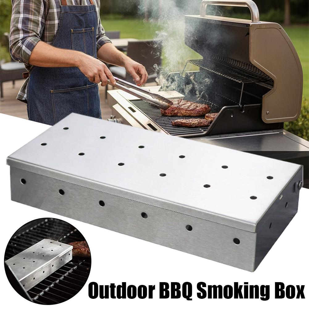 Stainless Steel BBQ Smoker Box - Smoker Box Wood Chip recension och pris