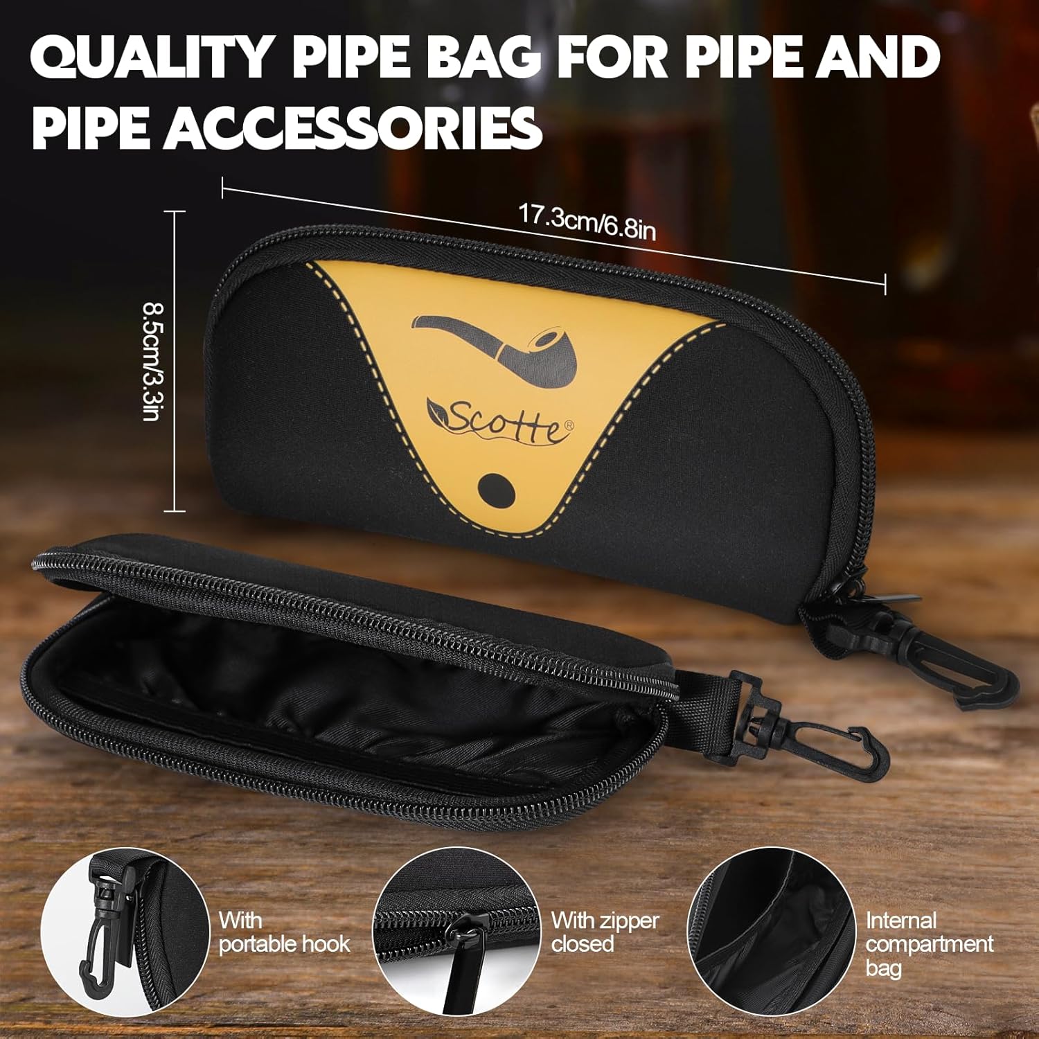 Tobacco Pipe Handmade Ebony Wo - Smoker Box Wood Chip recension och pris